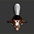Cartoon Beaver Character With Red Brown Fur Big Red Nose And Open Arms