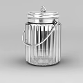 Silver Metal Locker With Lid Handles And Vertical Stripes Design