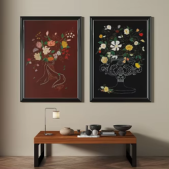 French Middle Ancient Decorative Painting 3d model