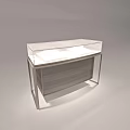 Modern Jewelry Display Case With Transparent Glass Top Wooden Cabinet And Metal Frame