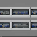 Neatly Arranged White Switch Panels With Socket And Switch Combinations For Home Electrical Use