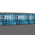 Curved Glass Railing with Metal Frame and Diamond Pattern Design in Modern Style