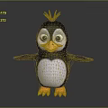 Adorable Cartoon Penguin Character 3D Model With Big Eyes And Orange Feet