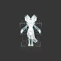 3D Fantasy Character With Red Yellow Flame Inspired Design And Standing Pose