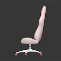 Modern Pink And White Office Chair With Padded High Back And Swivel Wheel Base
