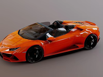 Orange Convertible Sports Car With Sleek Design And Black Wheels Open Top 3d model