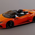 Orange Convertible Sports Car With Sleek Design And Black Wheels Open Top