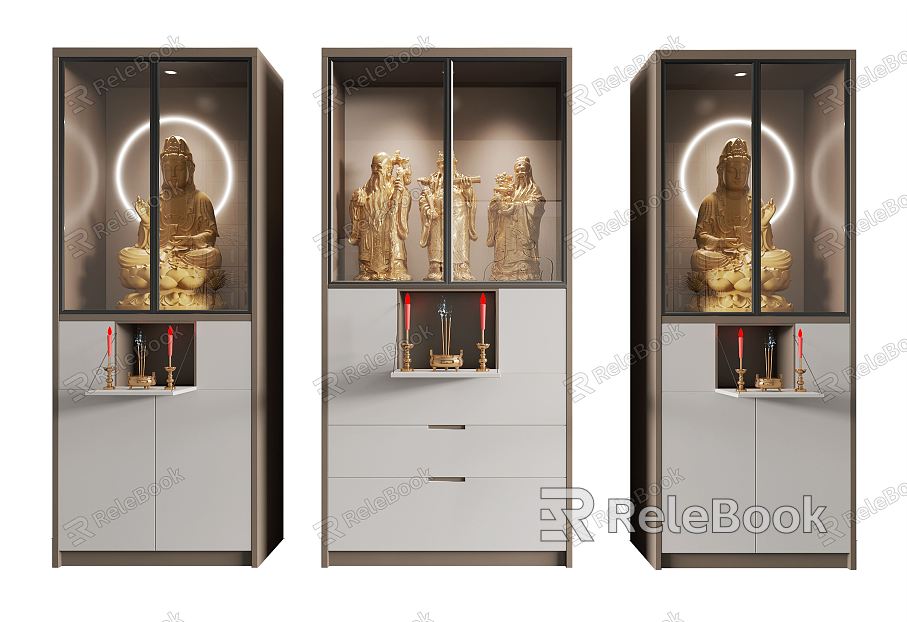 Modern Buddhist Cabinet Shrine model