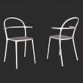 Modern White Single Chair with Curved Armrests Slender Legs and Minimalist Design
