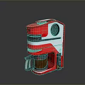 Red And White Brewers Desktop Computer Case With Modern Compact Design Features 3d model