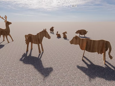 Patchwork Animal Animal Building Blocks Meng Pet Garden Landscape Sick Farm Animal Landscape Sick 3d model