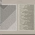 Two Square Rugs With Geometric Diagonal And Horizontal Striped Patterns For Modern Interior Decor 3d model