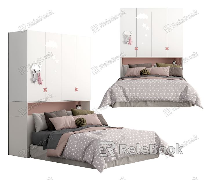 Modern Children's Bed Tatami Children's Bed Girl's Bed Wardrobe model