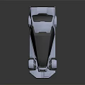 3D Rendered Futuristic Silver Car with Sleek Aerodynamic Design and Large Wheels