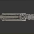 Futuristic Sci Fi Spaceship Model With Metallic Wings And Sleek Aerodynamic Design