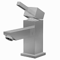 Sleek Modern Stainless Steel Faucet With Square Handle And Single Spout Design