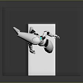 White Robot Character Standing On Black Base With Golden KORBOTRON Letters