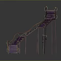 Purple Children's Playground Equipment With Curved Stairs Slide And Climbing Structure