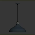 Modern Metal Pendant Light With Round Shade And Hanging Rod For Home Interior Design