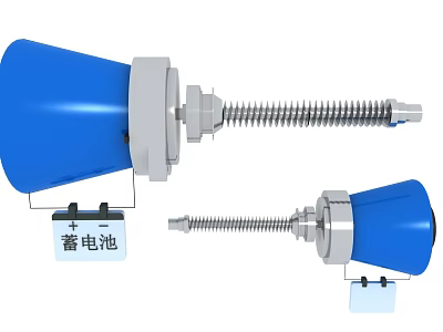 Detailed Engine Motor Structure Featuring Battery Component And Screw Mechanism 3d model