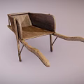 Vintage Handcrafted Wooden Wheelbarrow With Rustic Frame And Spoked Wheel