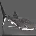 Lifelike Whale Shark Aquatic Animal Model With Silver Gray Body And Detailed Spot Pattern 3d model