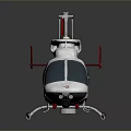 Red and White Rescue Helicopter Supporting Space Mission Operations and Astronaut Safety