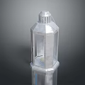 Modern Silver Metal Lantern With Octagonal Shape And Open Framework