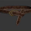 Brown Leather Belt With Metal Buckle And Stitched Design Details