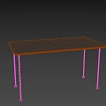 Minimalist Modern Black Dining Table With Long Rectangular Top And Thin Black Legs 3d model