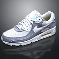 Stylish Nike Air Max Sneakers in Gray White with Colorful Details and Cushioned Sole