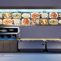 Commercial Freezers And Refrigerators Displaying Fresh Seafood And Meat Dishes