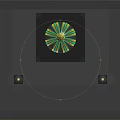 3D Architectural Model Featuring Green And Gold Central Dome With Smaller Domes And Arched Designs