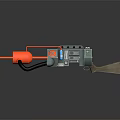 Advanced Modern Weapon Featuring Orange Components And Metal Structure 3d model