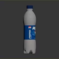 Refreshing Beverage In White Plastic Bottle With Blue Cap And Label 3d model