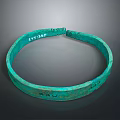 Ancient Green Bronze Bangle With Engraved Details And Serial Markings 3d model