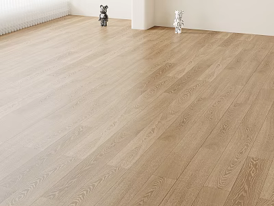 Light Colored Hardwood Flooring With Natural Texture In Minimalist Room 3d model
