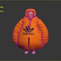 Plump Design Orange Inflatable Daily Living Doll Wearing Adidas Hoodie and Glasses