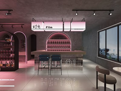 Industrial LOFT Cinema Hall Shadow Cafe Hall 3d model