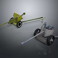 Weapons With Wheels Yellow And Gray Cannon Artillery For Military Use