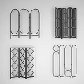 Modern Room Dividers Featuring Geometric Patterns And Various Designs For Home Interior 3d model