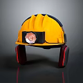 Yellow Safety Helmet with Headlamp and Earmuffs Protective Gear for Construction Work
