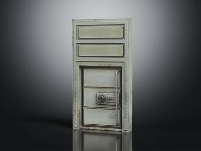 Vintage Metal Safe With Drawer Door And Industrial Steel Construction 3d model