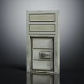Vintage Metal Safe With Drawer Door And Industrial Steel Construction