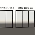 Closed View Of Two Panel And Three Panel Sliding Doors Design 3d model