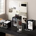 Modern Home Coffee Appliances Setup With Coffee Machine Grinder And Capsules On Counter