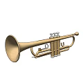 Shiny Brass Trumpet Musical Instrument With Golden Finish And Smooth Design