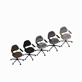 Ergonomic Fabric Office Chair With Wooden Armrests Metal Base Casters And Multiple Styles