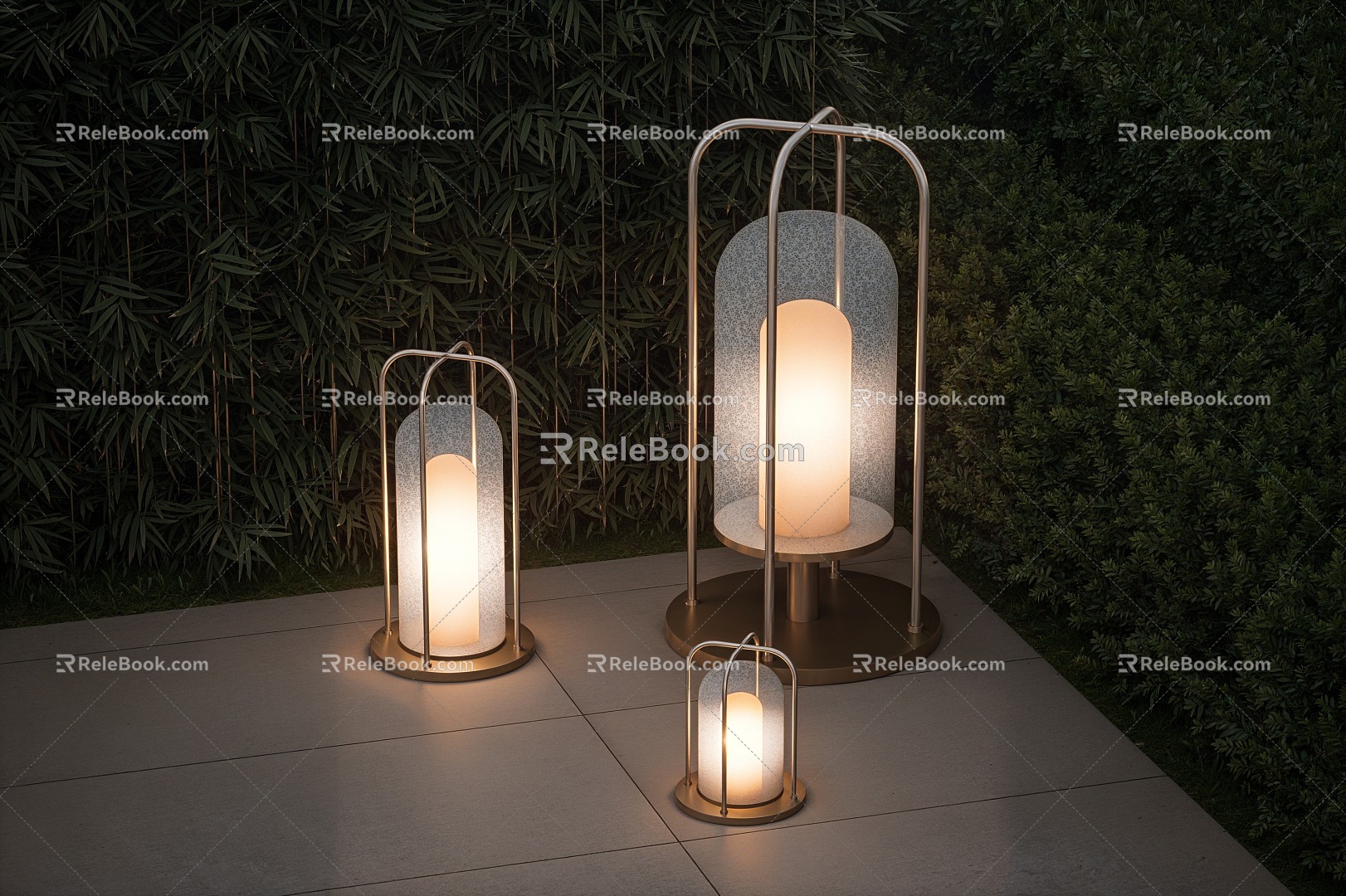 Modern garden lamp landscape lamp combination lawn lamp camping lamp outdoor lamp 3d model