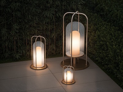 Modern garden lamp landscape lamp combination lawn lamp camping lamp outdoor lamp 3d model